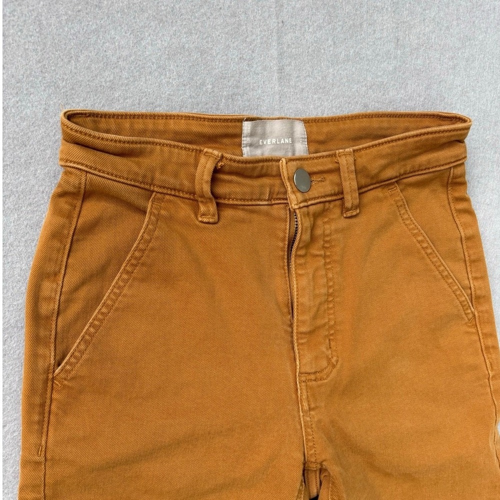 Everlane Women's Utility Straight Leg pant Crop Tall Chino size‎ 0 Dark khaki